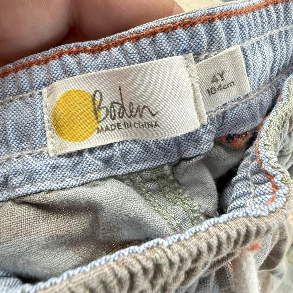 Boden Dinosaur Camo Shorts‎ Size 4T Drawstring Waist Pockets Casual Grunge